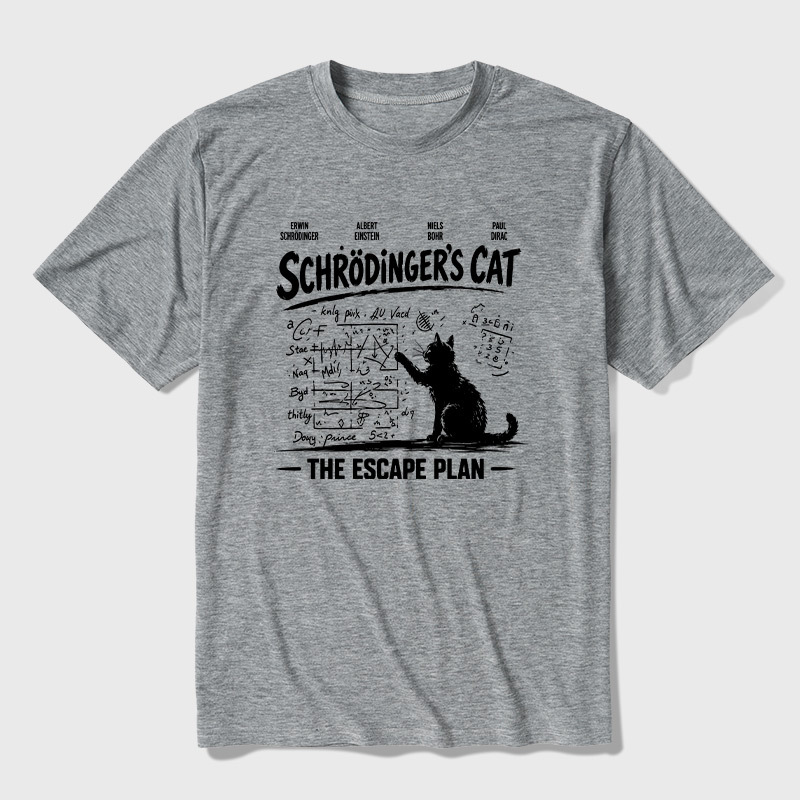 Schrodinger's Cat Escape Plan Interesting Physics Science Ultra Soft Heather Tee