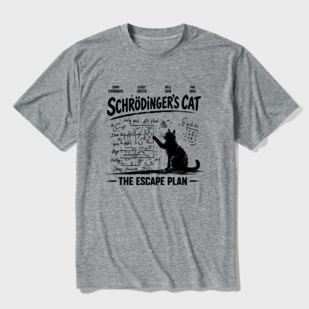 Schrodinger's Cat Escape Plan Interesting Physics Science Ultra Soft Heather Tee
