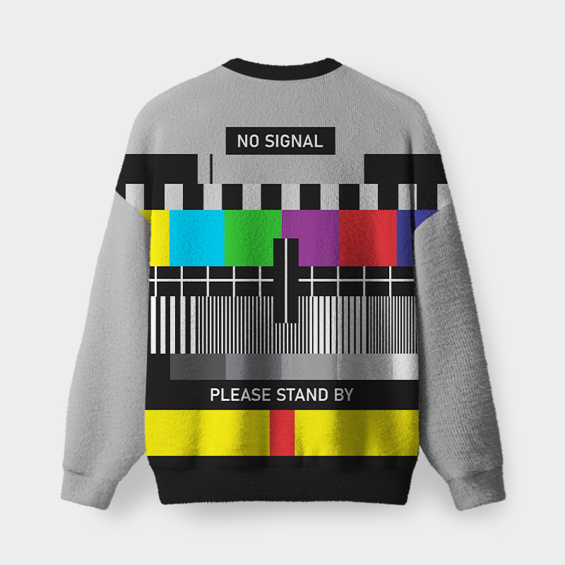 Retro TV Test Card Fuzzy Fleece Sweatshirt