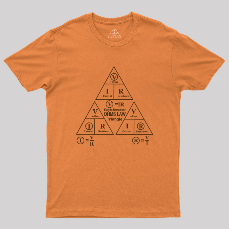 Electrical Ohms Law Triangle Formula Chart Geek T-Shirt