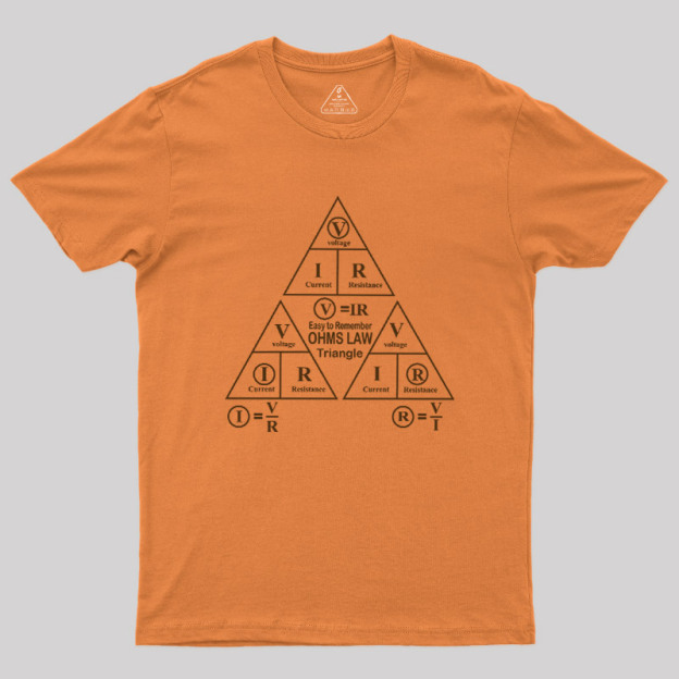 Electrical Ohms Law Triangle Formula Chart Geek T-Shirt