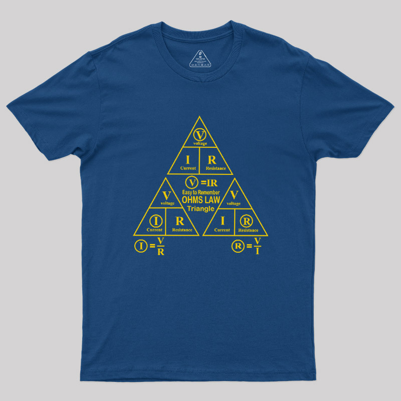 Electrical Ohms Law Triangle Formula Chart Geek T-Shirt