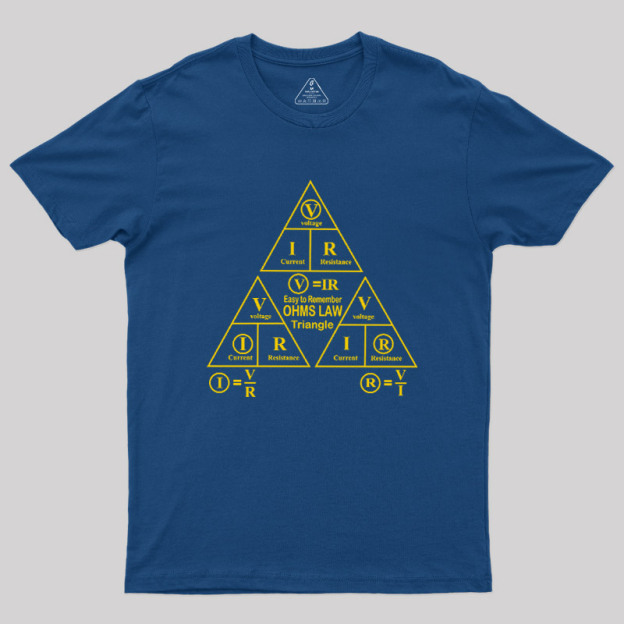 Electrical Ohms Law Triangle Formula Chart Geek T-Shirt