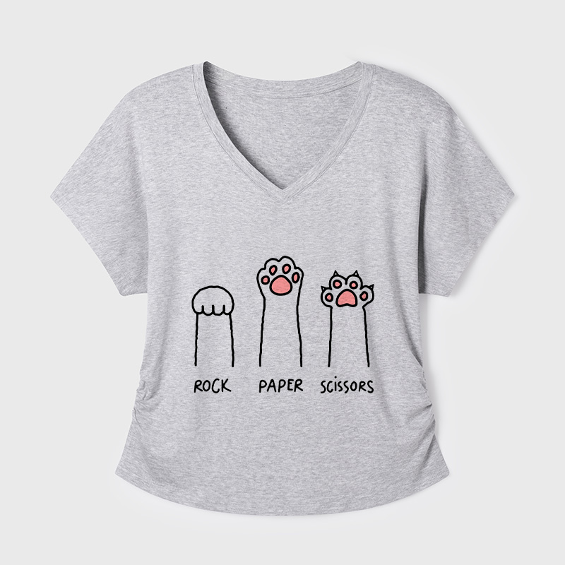 Cat Paw Geek Dolman Sleeve V-Neck Shirt