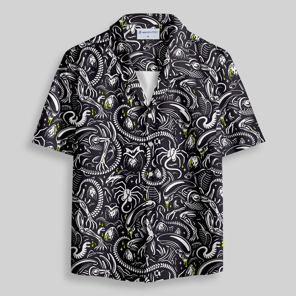 Interstellar Parasite Aloha Button Up Pocket Shirt