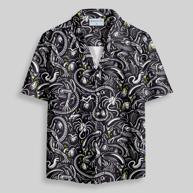 Interstellar Parasite Aloha Button Up Pocket Shirt