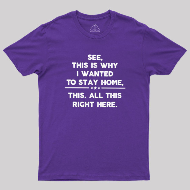 See This Is Why I Wanted To Stay home Geek T-Shirt