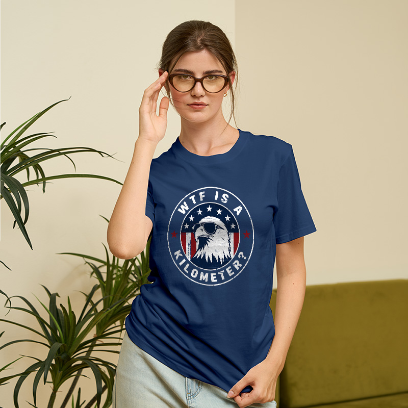 American Flag Colors Kilometers Humor Geek T-Shirt