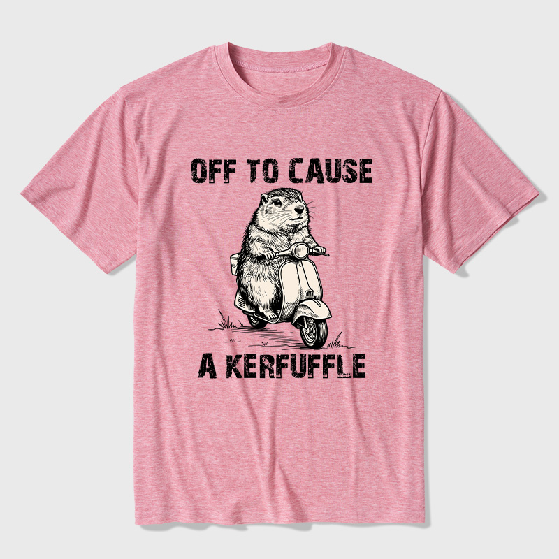 Retro Animal Scooter Mischief Graphic Ultra Soft Heather Tees