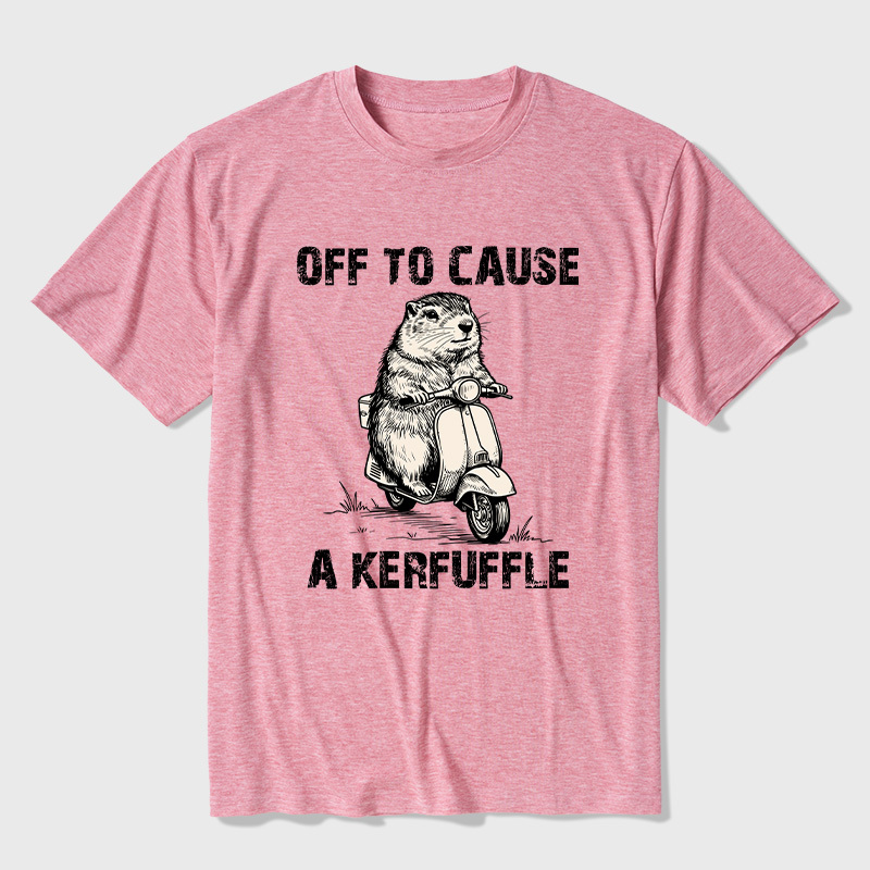 Retro Animal Scooter Mischief Graphic Ultra Soft Heather Tees
