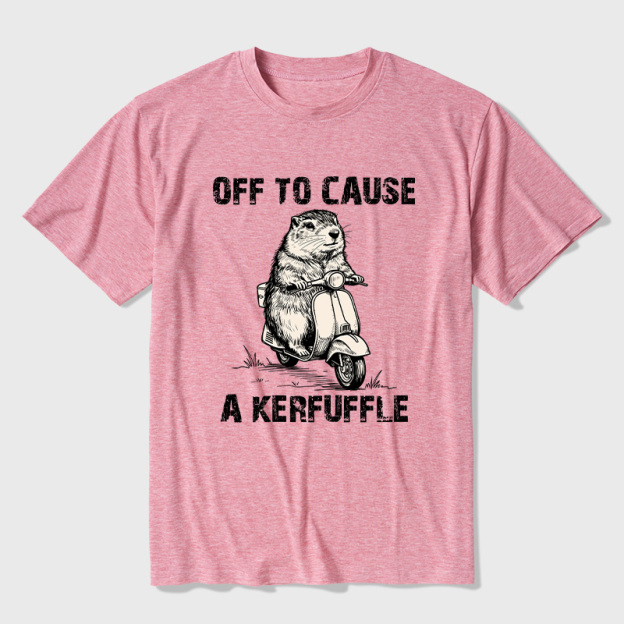 Retro Animal Scooter Mischief Graphic Ultra Soft Heather Tees