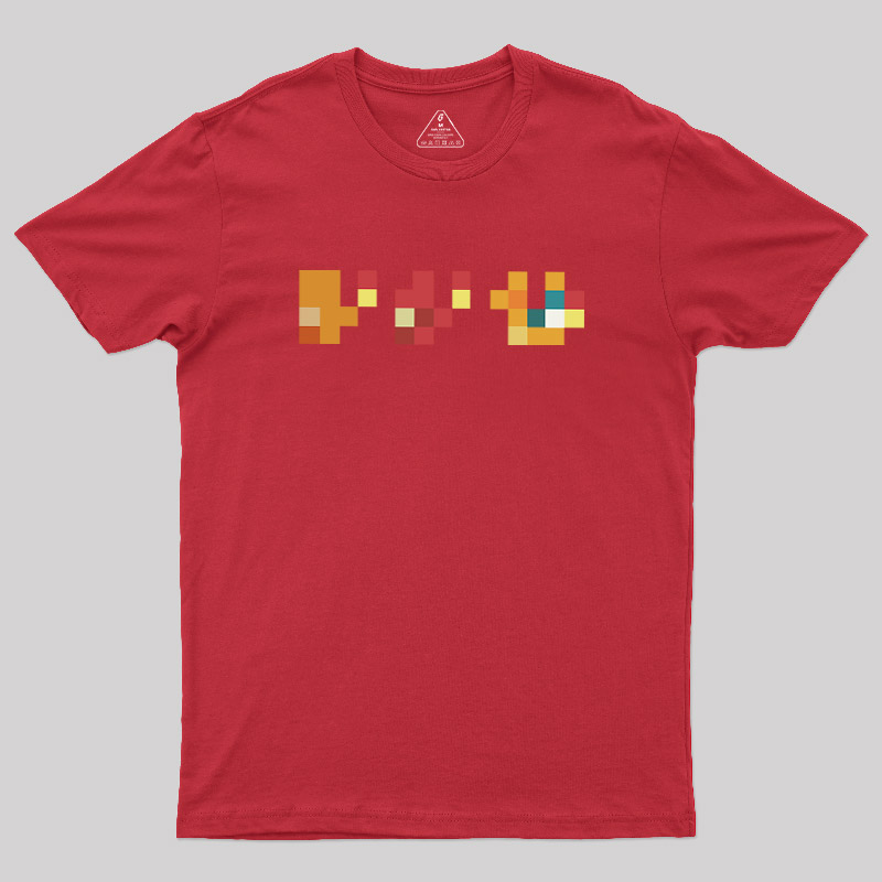 Pixel Fire Lizard Geek T-Shirt