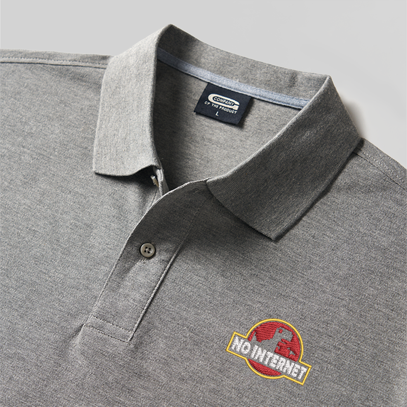 No Internet Geek Embroidered Polo Shirts