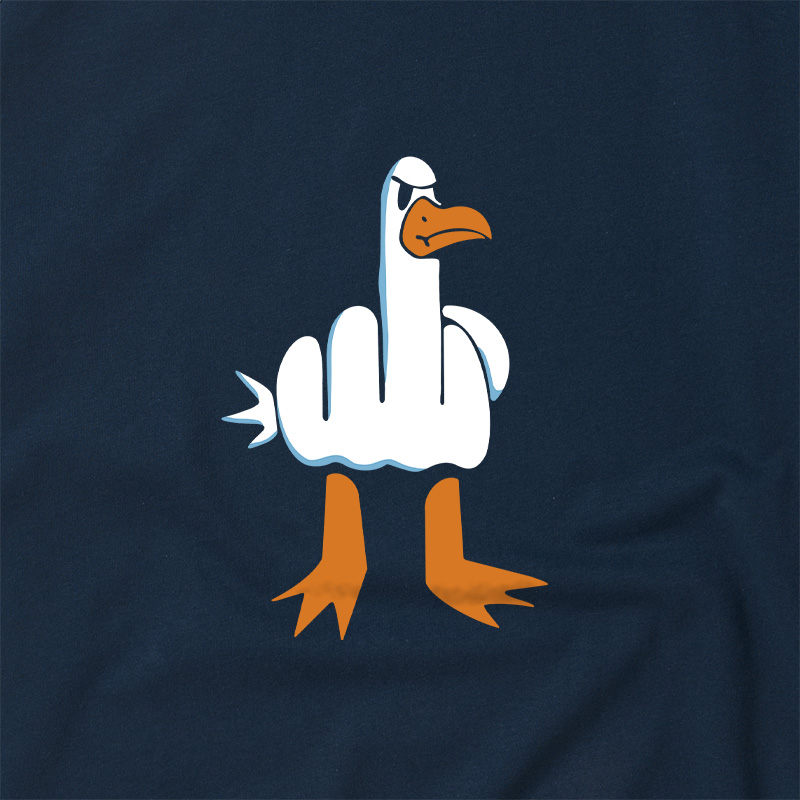 Rude Seagull Design Funny Geek Retro Raglan T-Shirt