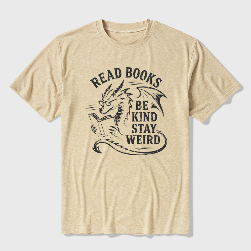 Read Books Be Kind Stay Weird Ultra Soft Heather Tee