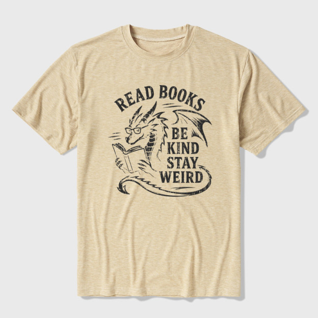 Read Books Be Kind Stay Weird Ultra Soft Heather Tee