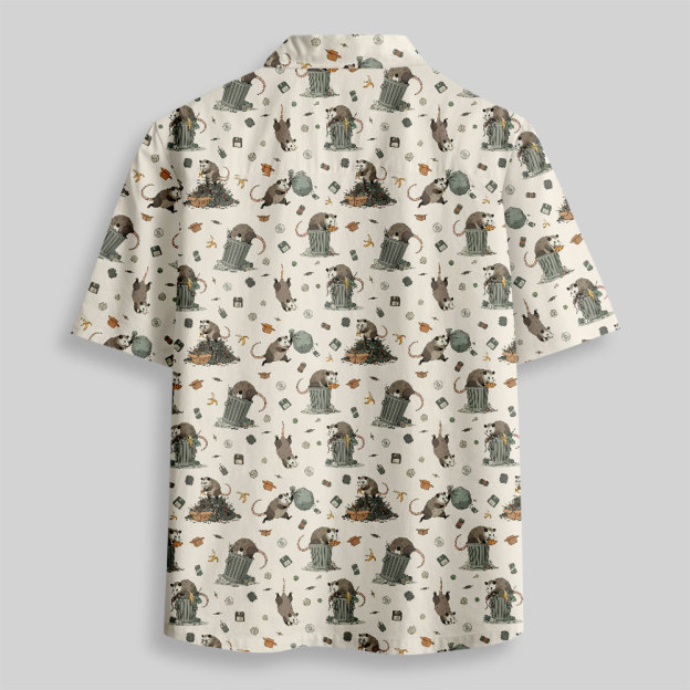 Cyber Scavenger White Button Up Pocket Shirt