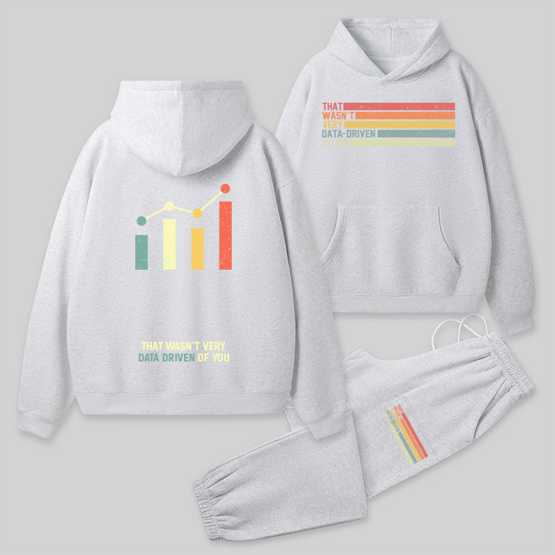 Data-Driven Front and Back Printed Geek Fleece Hoodie Set