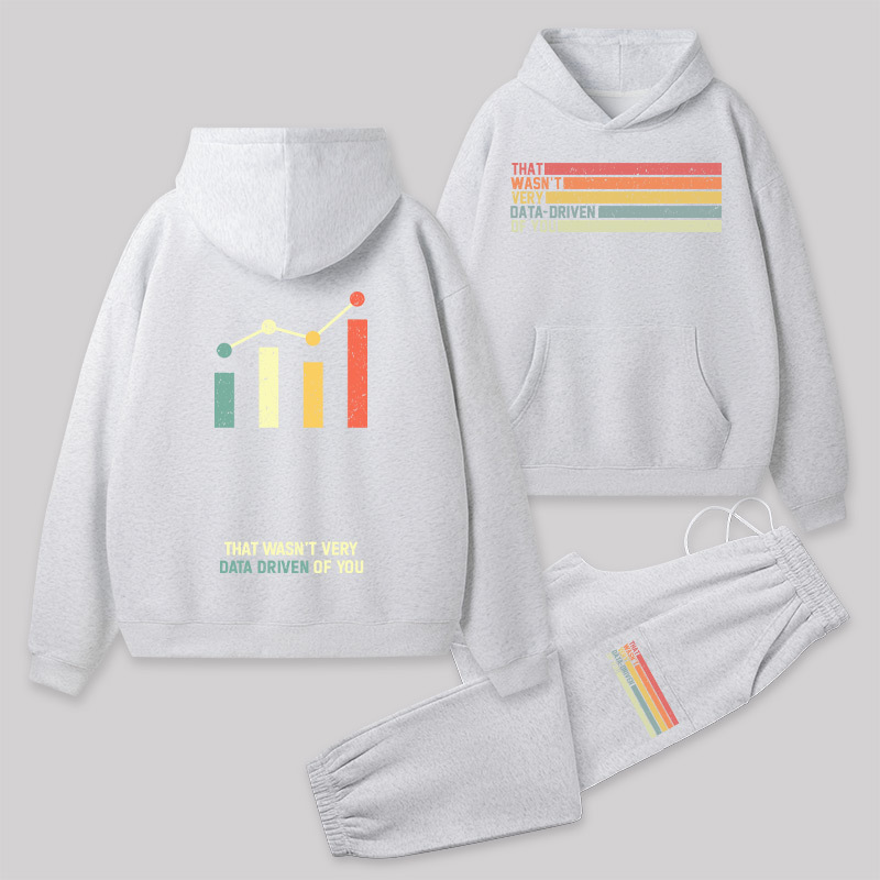 Data-Driven Front and Back Printed Geek Fleece Hoodie Set
