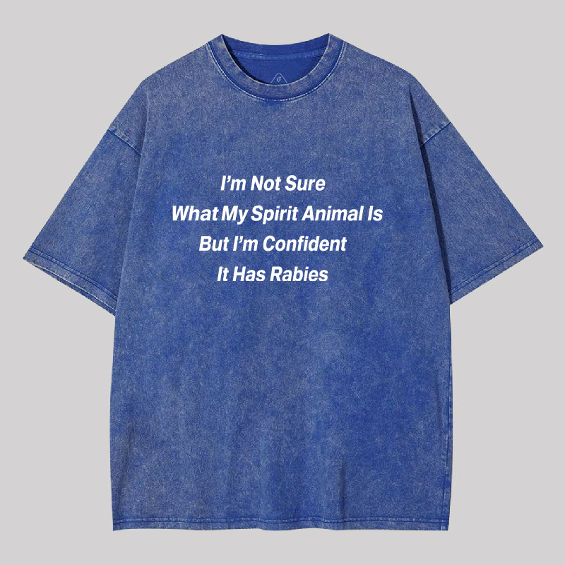 Im Not Sure What My Spirit Animal Is Geek Washed T-shirt