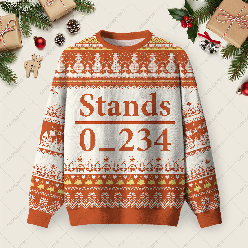 Geeksoutfit Stands 0_234 Ugly Christmas Fuzzy Fleece Sweatshirt for Sale