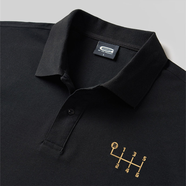 Manual Elegance Geek Embroidered Polo Shirts