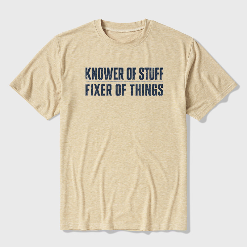 Knower Of Stuff Fixer Of Things Ultra Soft Heather Tee