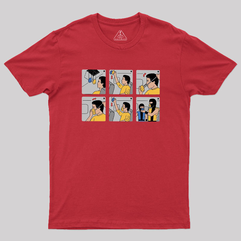 Fighter Airline Safety Instructions Geek T-Shirt