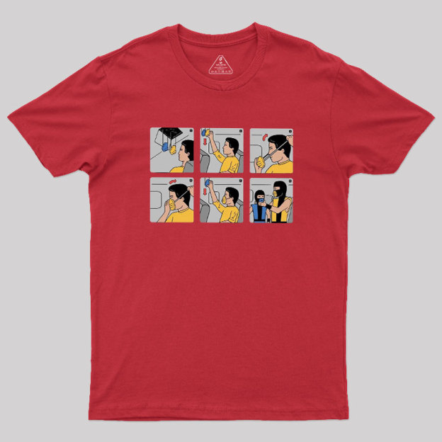 Fighter Airline Safety Instructions Geek T-Shirt