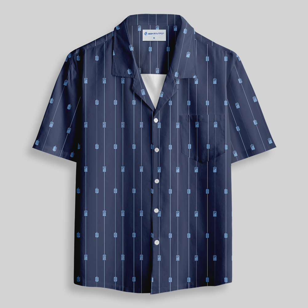 Parallel Time Lines Button Up Pocket Shirt