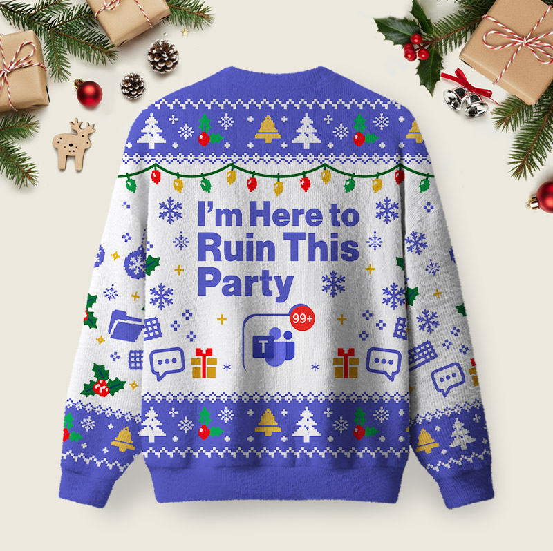 Party Crasher Ugly Christmas Fuzzy Fleece Sweatshirt