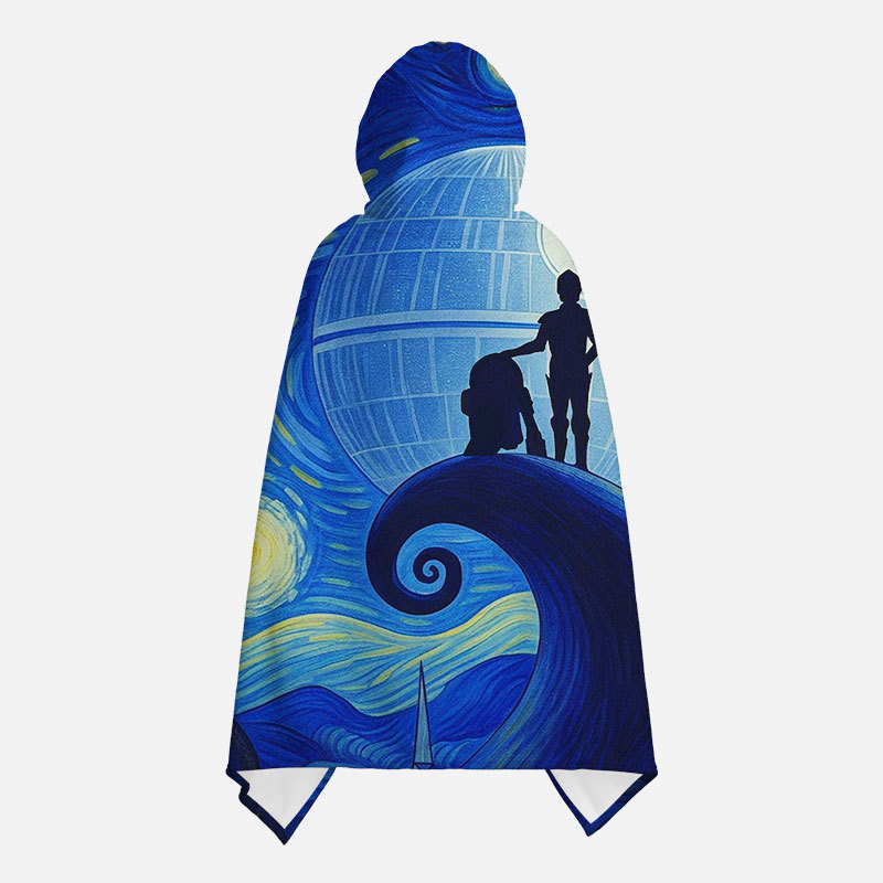 Robot Under The Starry Night Flannel Cloak