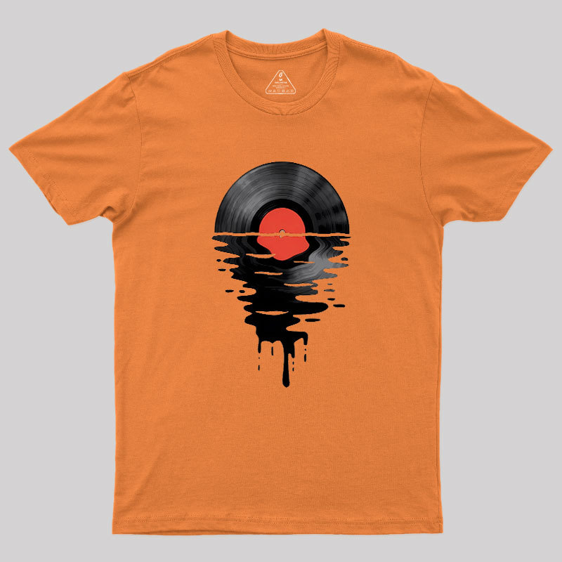 Vinyl LP Music Record Sunset Red Geek T-Shirt