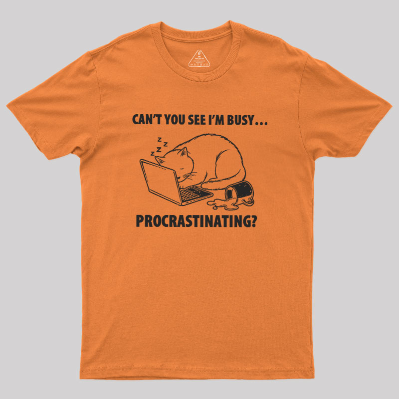 Procrastination Cat Geek T-Shirt