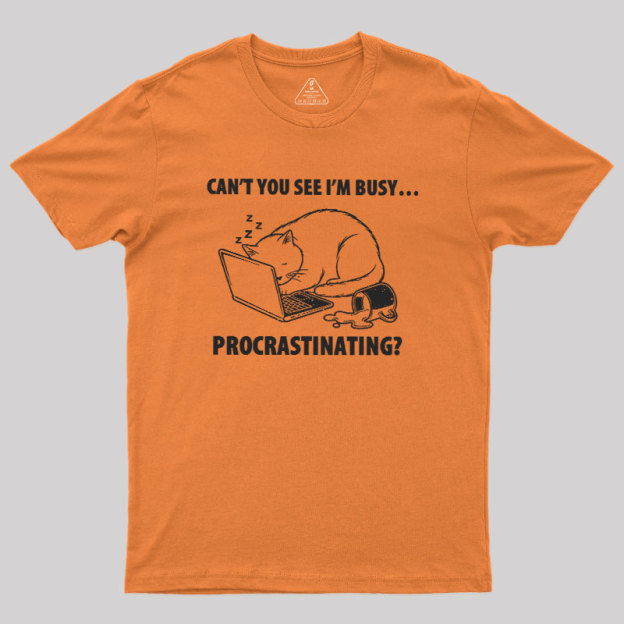 Procrastination Cat Geek T-Shirt
