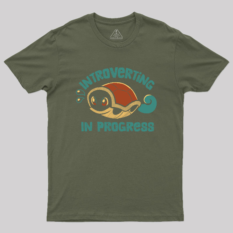 Introverting in Progress Turtle Geek T-Shirt
