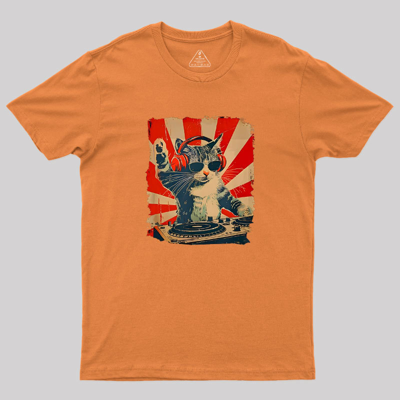 Rock Music Cat Vintage Geek T-Shirt