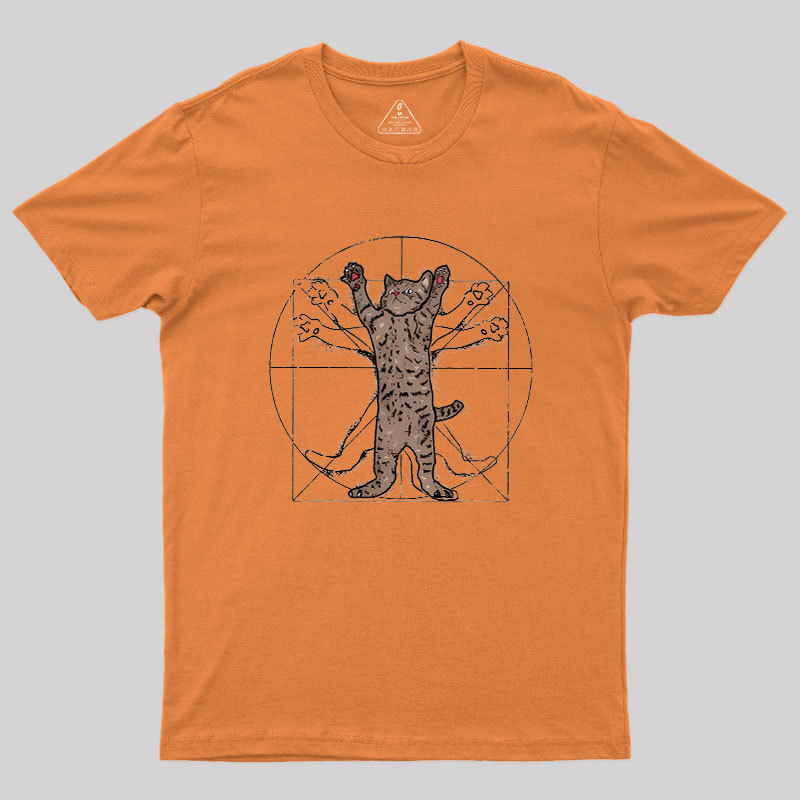 Vitruvian Cat Geek T-Shirt