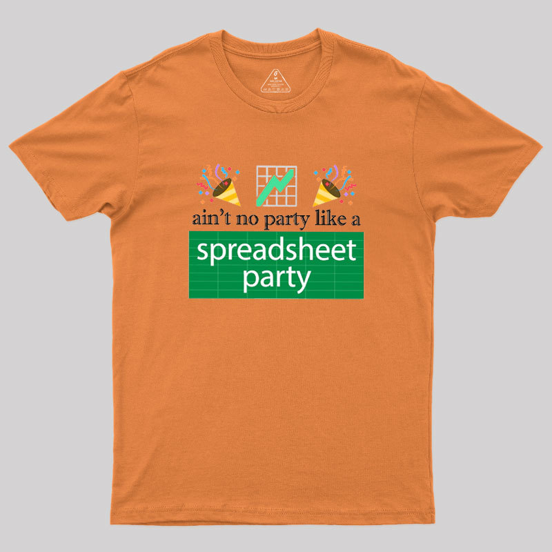 Funny Excel Spreadsheet Party Geek T-Shirt