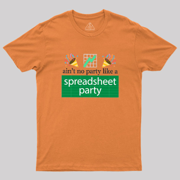 Funny Excel Spreadsheet Party Geek T-Shirt