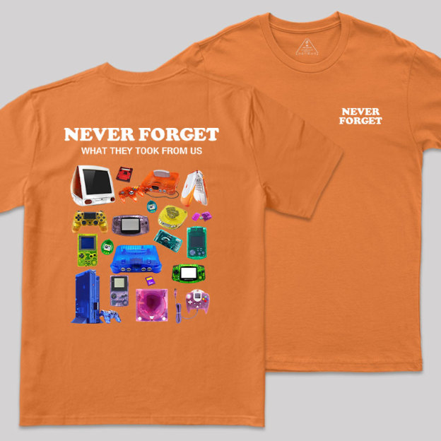 Never Forget Front and Back Printed Geek T-Shirt