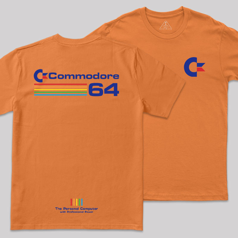 Commodore 64 Blue Front and Back Printing Geek T-Shirt