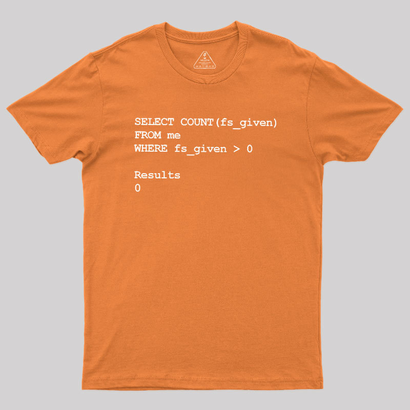 Funny SQL Programming Joke Geek T-Shirt