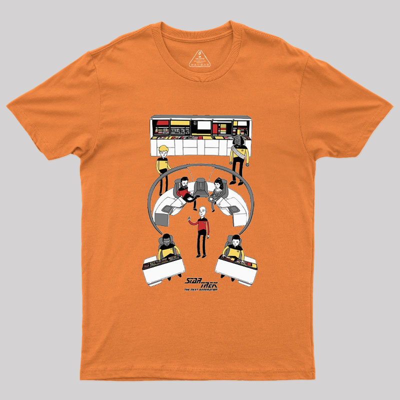 The Next Generation Cartoon Bridge Crew Geek T-Shirt