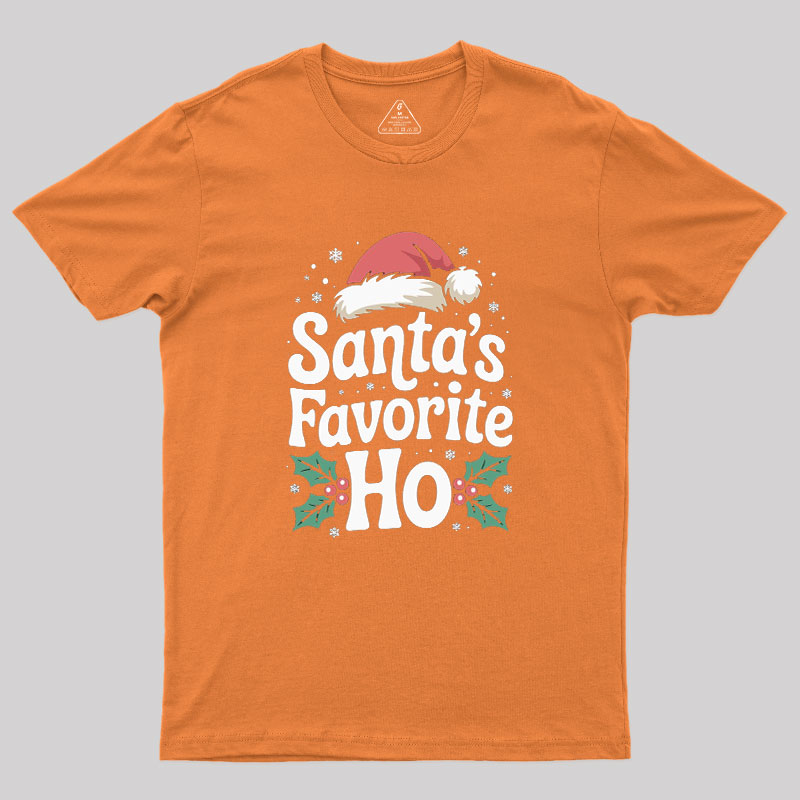 Funny Christmas Santa's Favorite Ho Naughty Geek T-Shirt