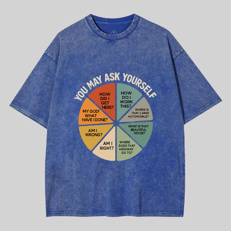 You May Ask Yourself Geek Washed T-shirt