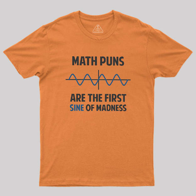 Math Puns First Sine Of Madness Geek T-Shirt