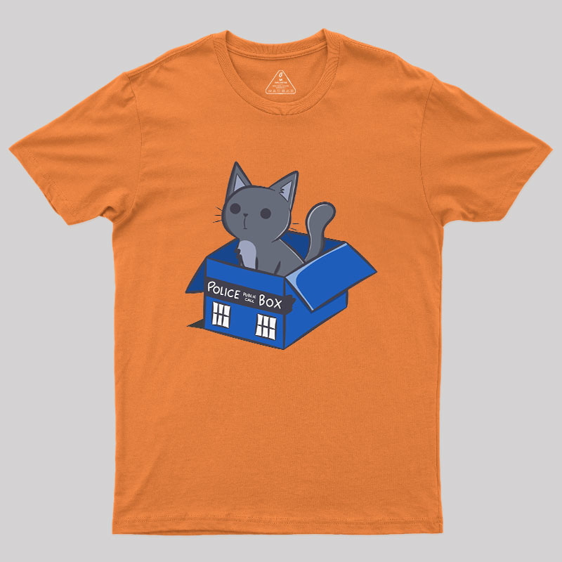 Cat In a Blue Box Geek T-Shirt