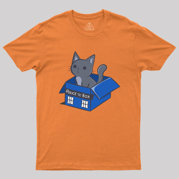 Cat In a Blue Box Geek T-Shirt