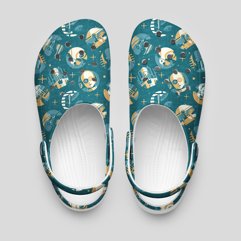 Sci-fi Robot Geek Rubber Clogs